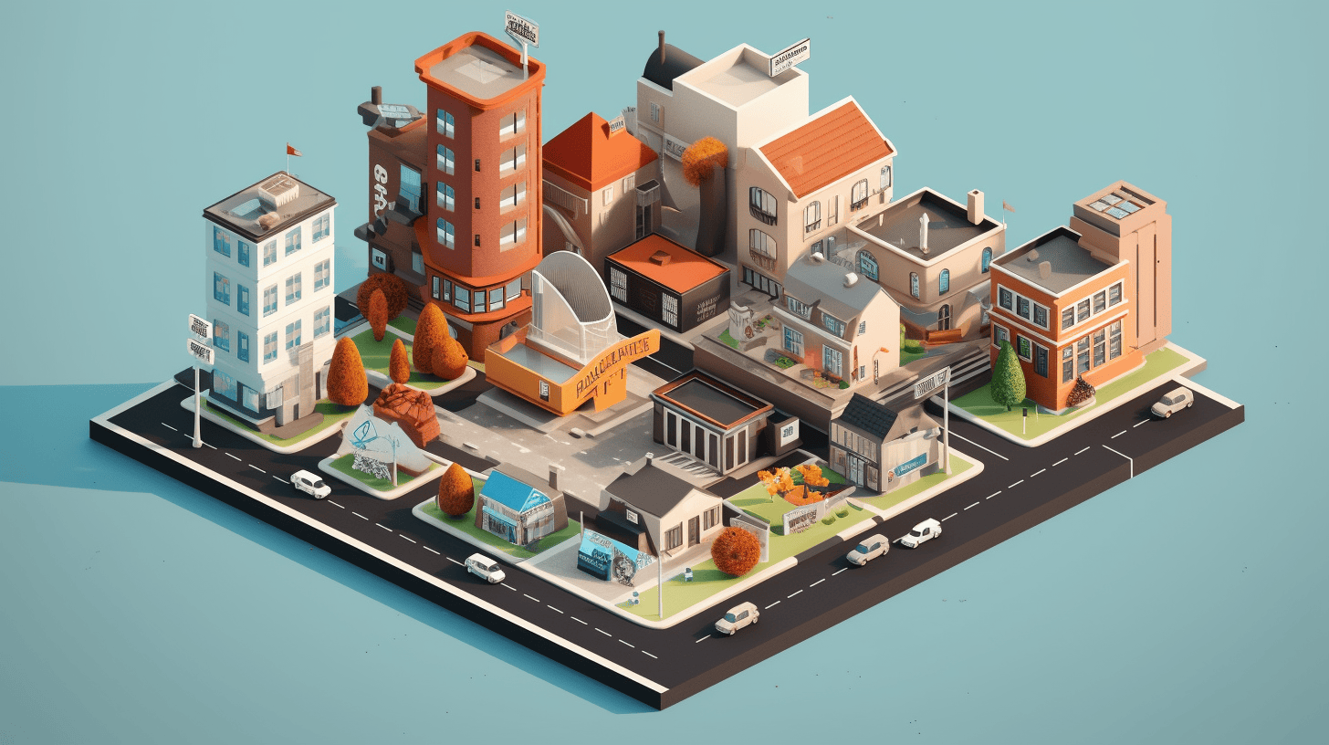 Visuel d’une ville en flatdesign