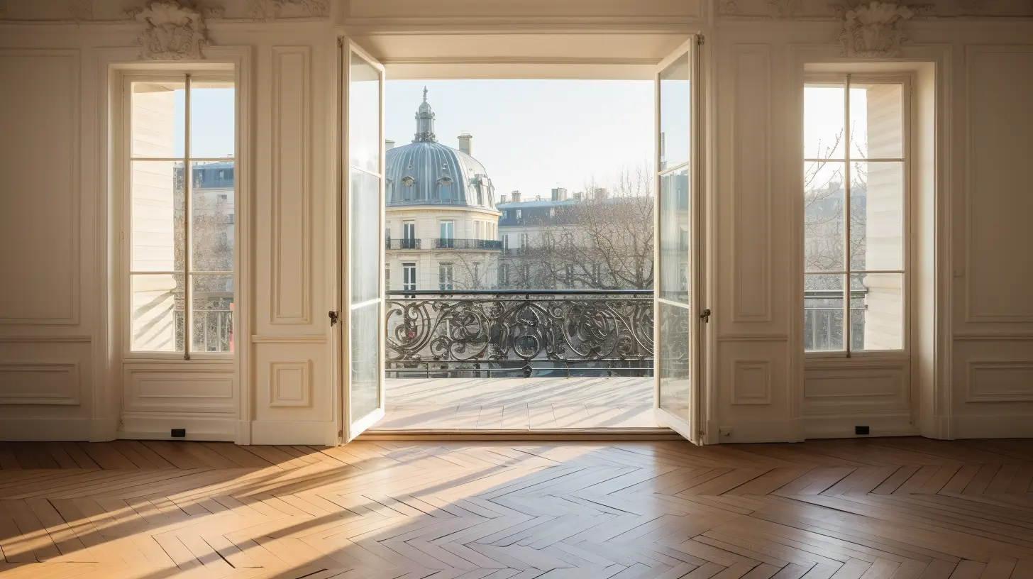 APPARTEMENT avec de grandes fenêtres ouvertes